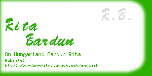 rita bardun business card
